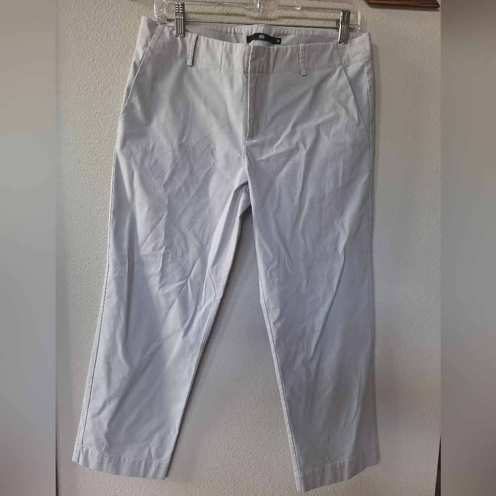 Jarbo Womens Khaki Crop Trouser Pants Stretchy Size 38 (8)